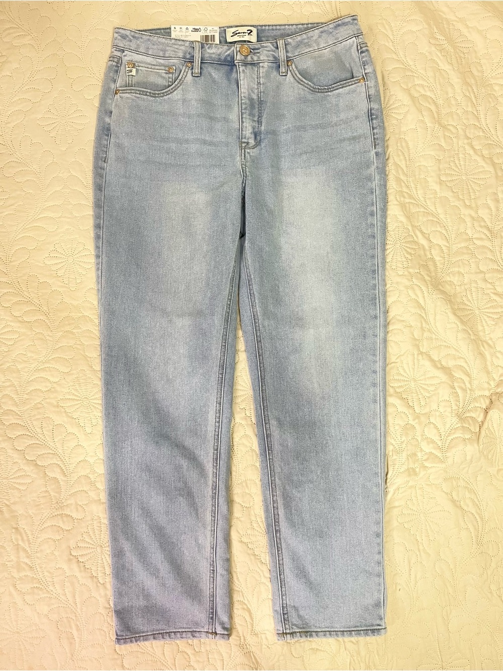 NWT Seven7 Jeans Women 10 Blue Denim Light Wash 90’s Straight Jean